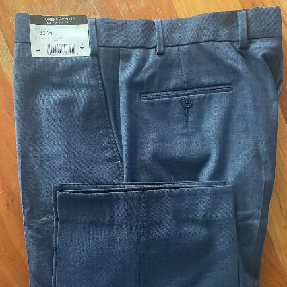 Jones New York Suit Separates Men’s Solid Blue Pants